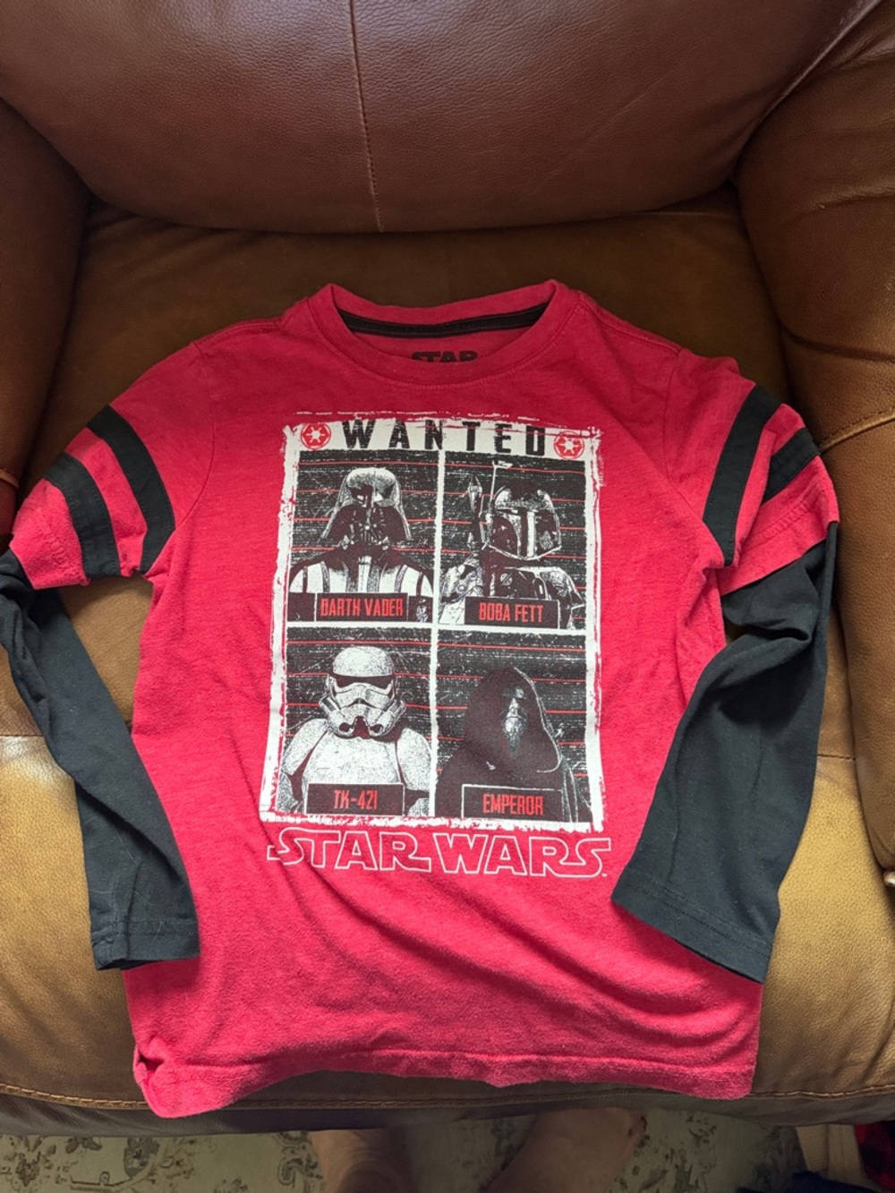 Star Wars Red and Black Long-Sleeve Layered Graphic Tee
